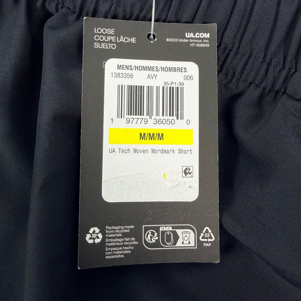 Under Armour Mens Tech Woven Wordmark Shorts Black Orange 1383356 Medium NWT - Picture 6 of 7